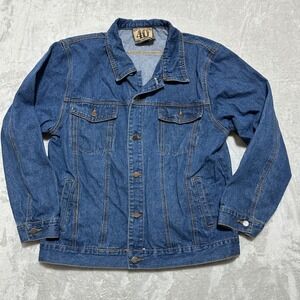 NORTH 40 Mens Blue Denim Jean Jacket XL Trucker Western Workwear Vintage Y2K